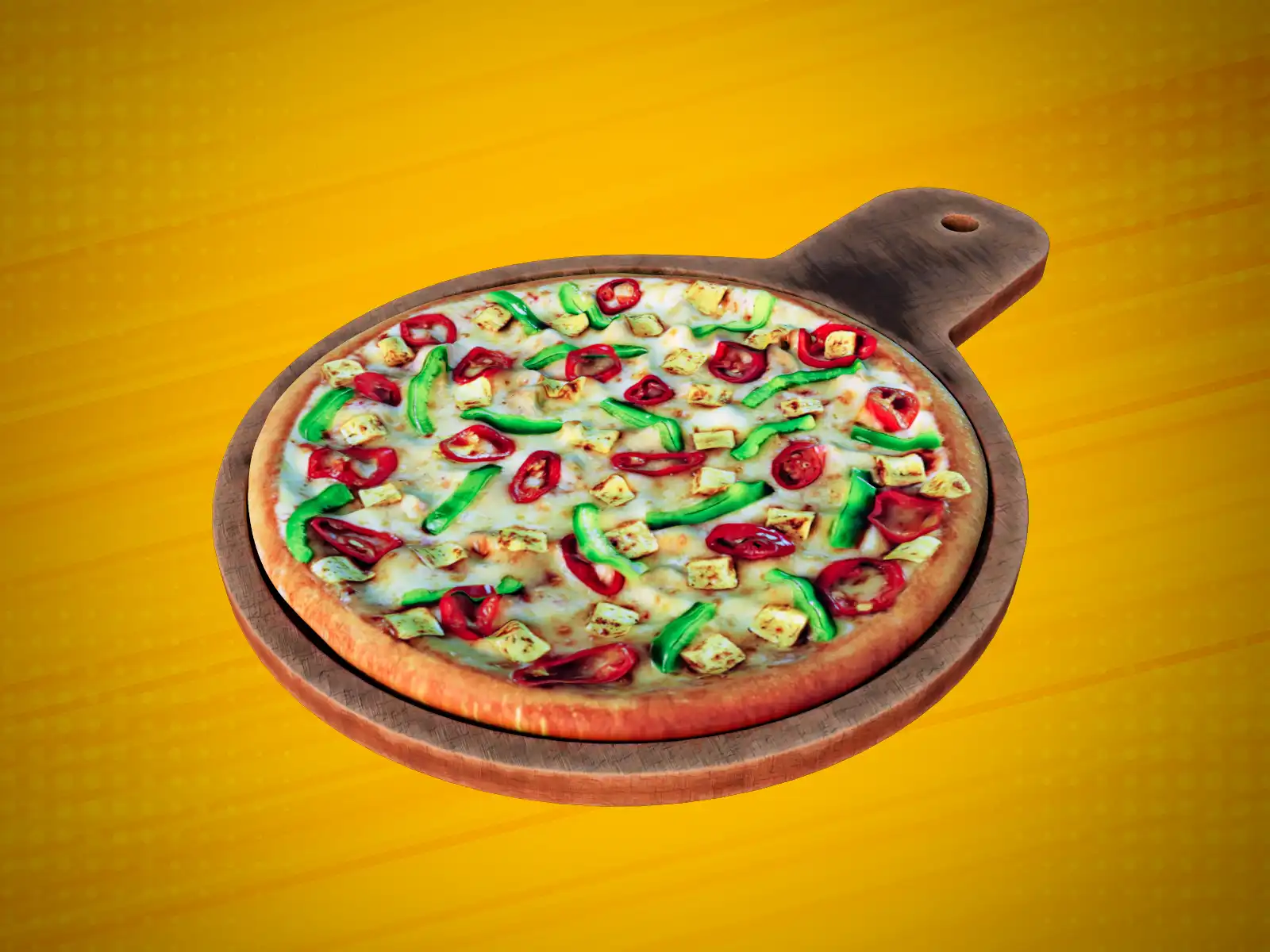 Capsicum Paneer Pizza 3D Model