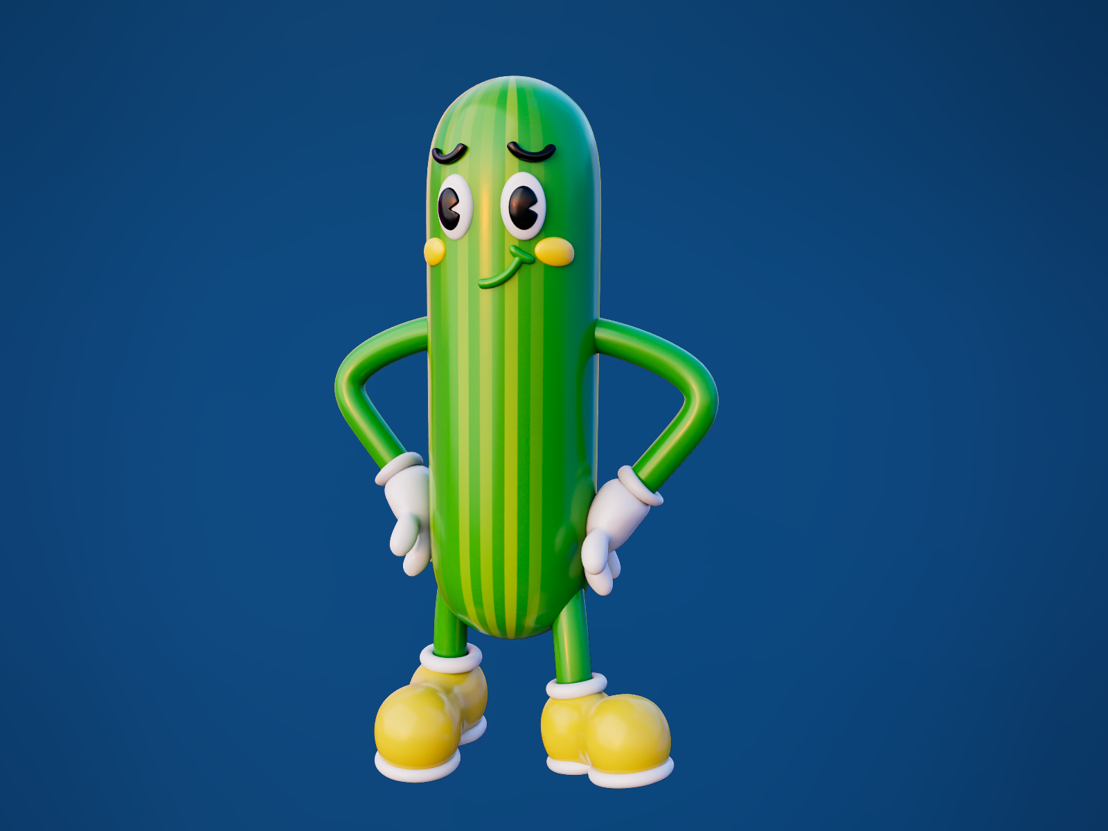 Cartoon Cucumber Character