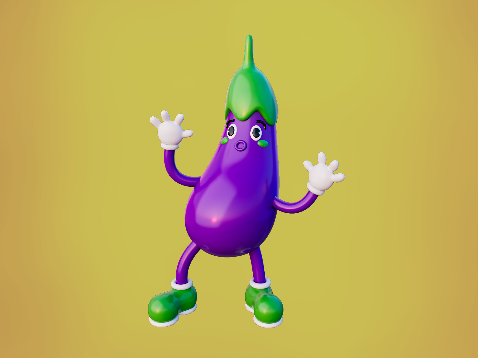 Cartoon Eggplant Character