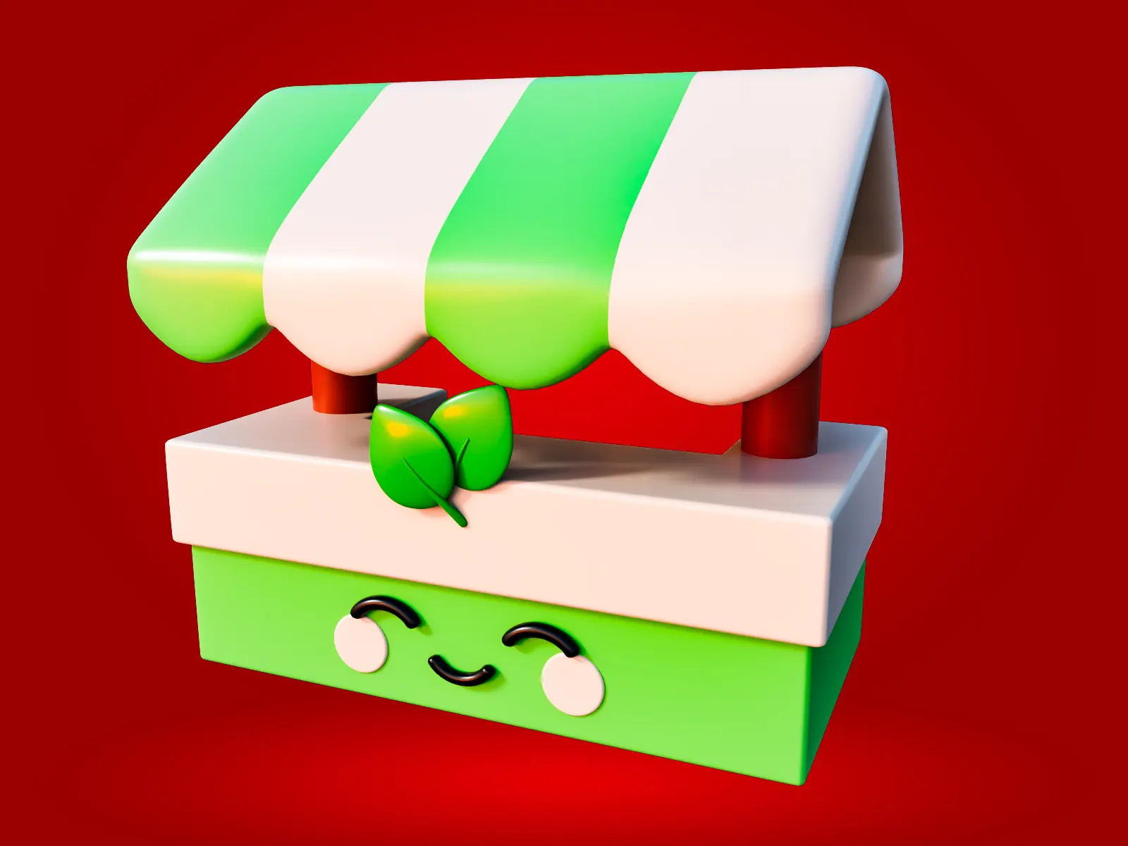 Cartoon Food Shop 3D Model