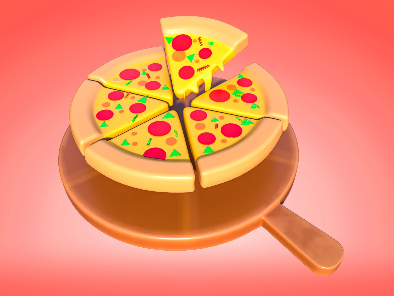 Cartoon Pizza Peperoni