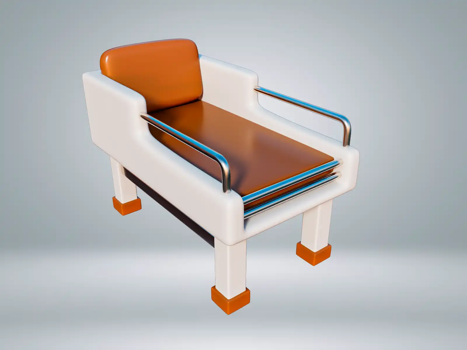 Cartoon Reclining Bed 3D Model