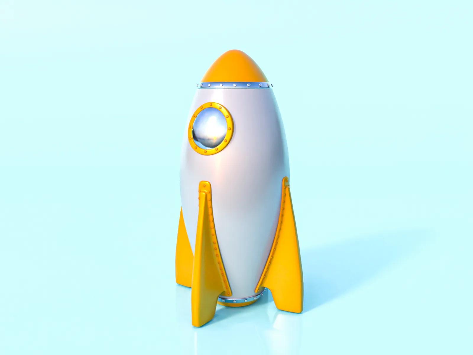 Cartoon Rocket 01 3D Model