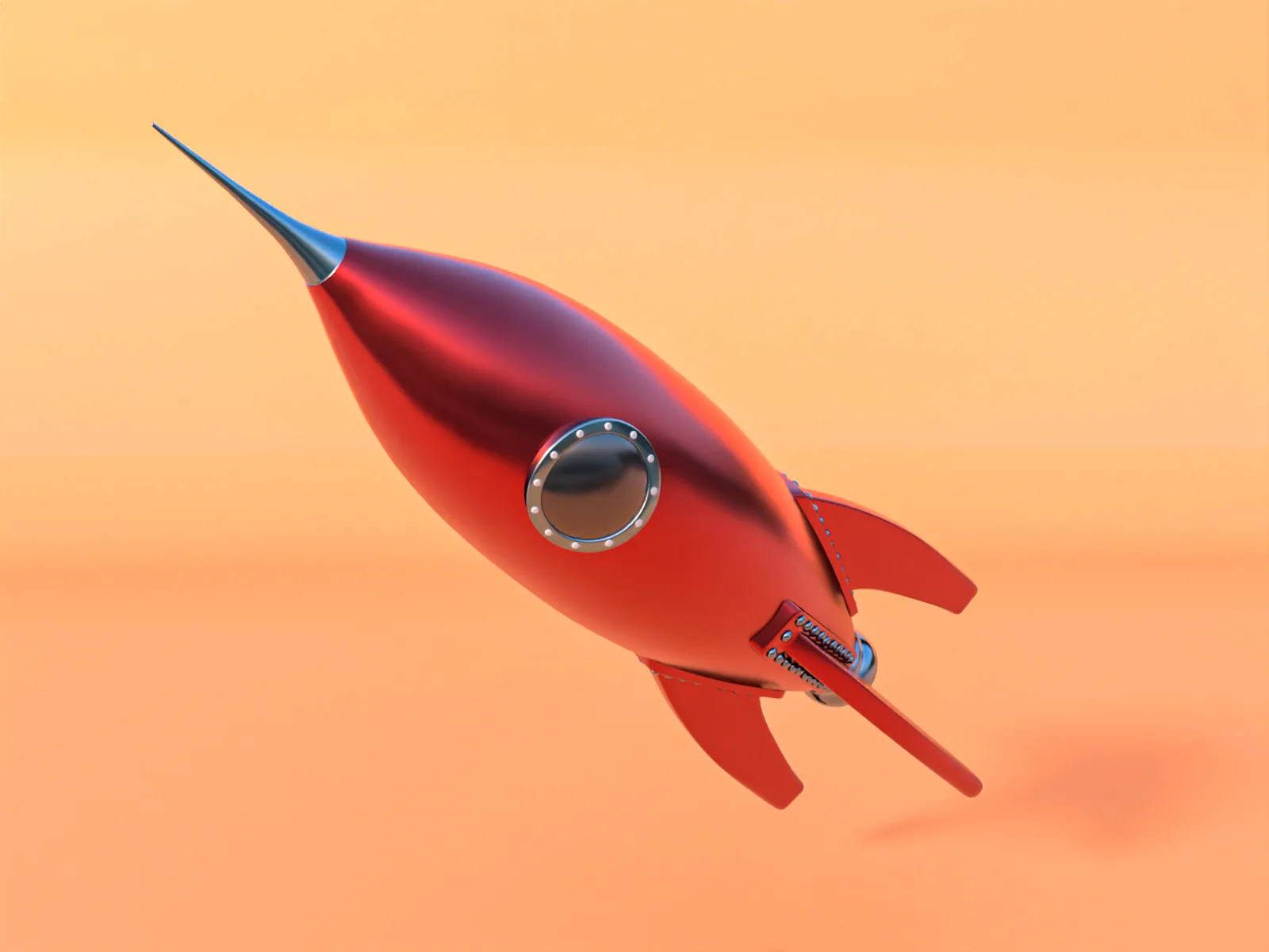 Cartoon Rocket 02 3D Model