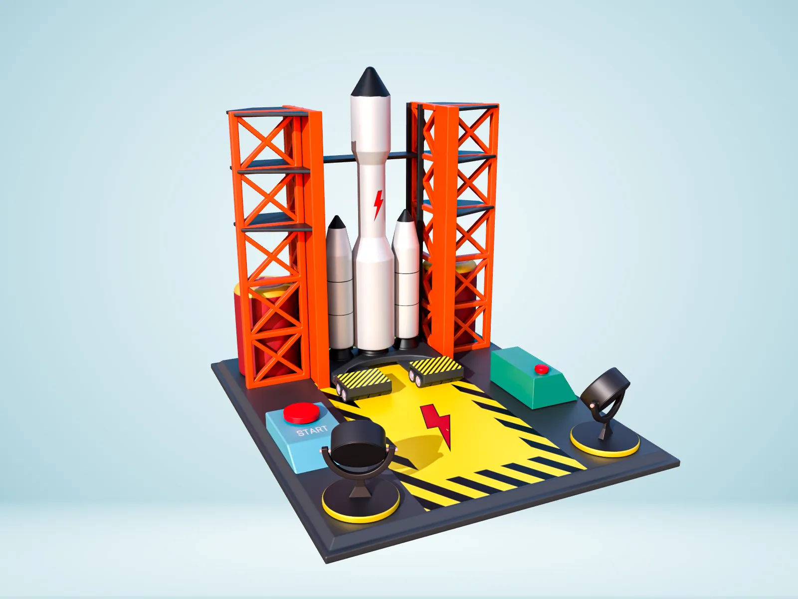 Cartoon Rocket Launcher 3D Model