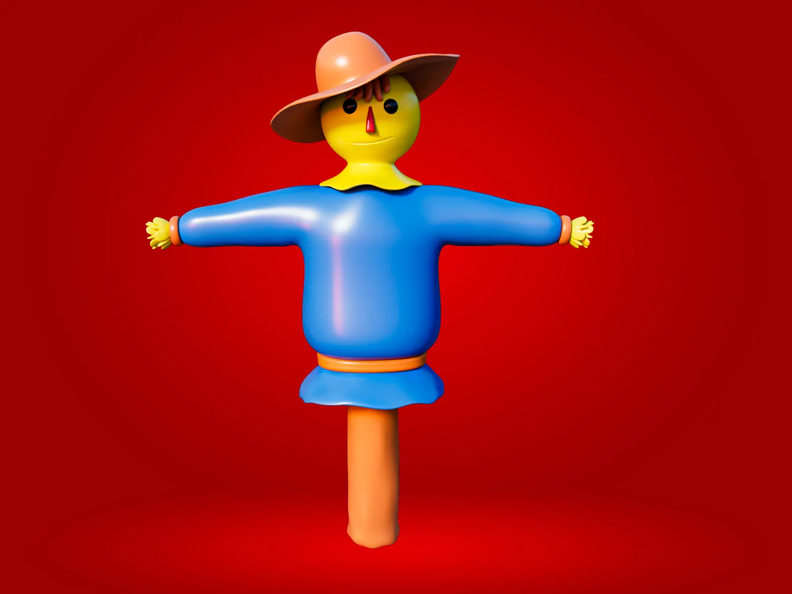 Cartoon Scarecrow 3D Model