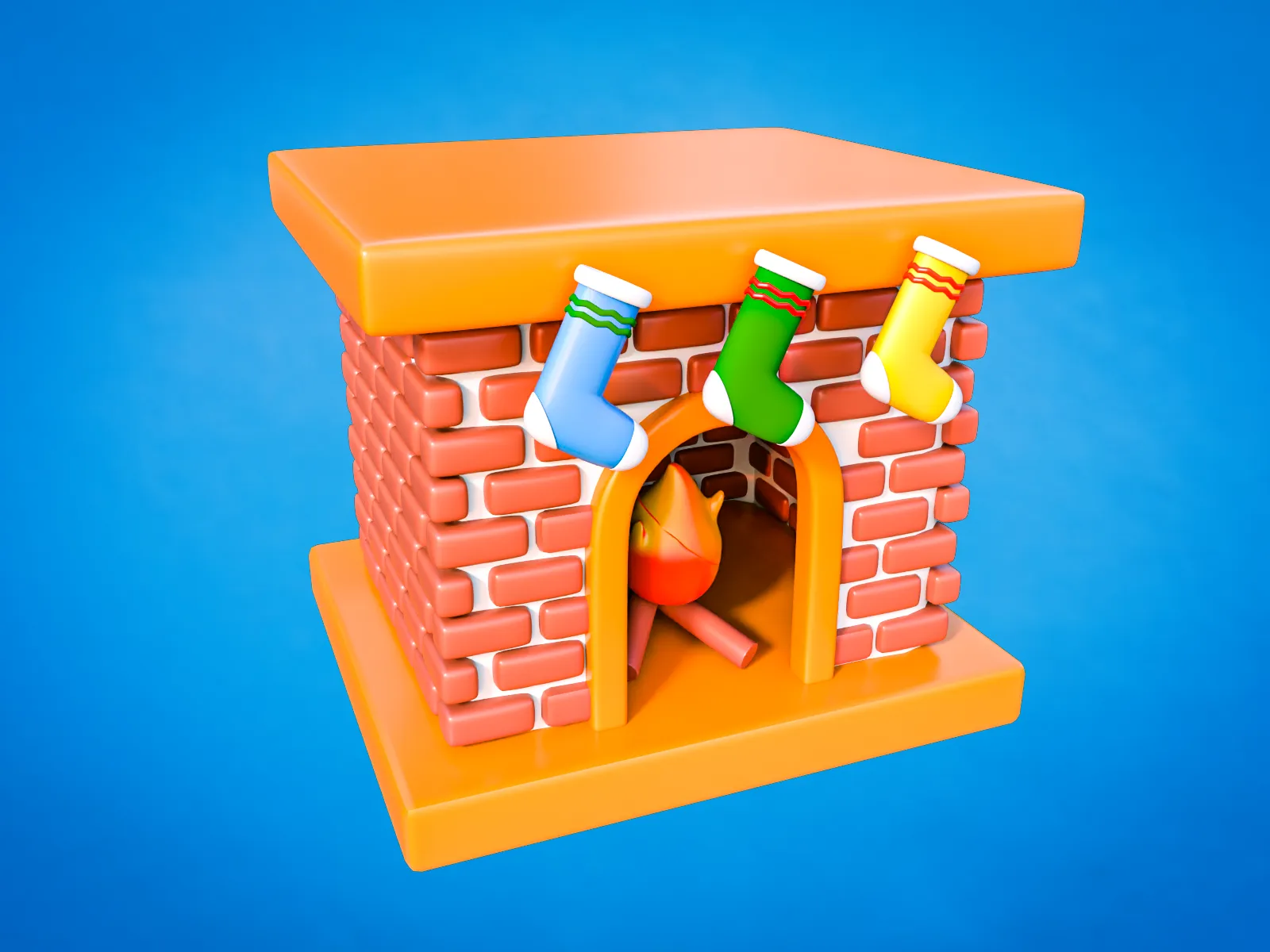 Christmas Chimney Brick 3D Model