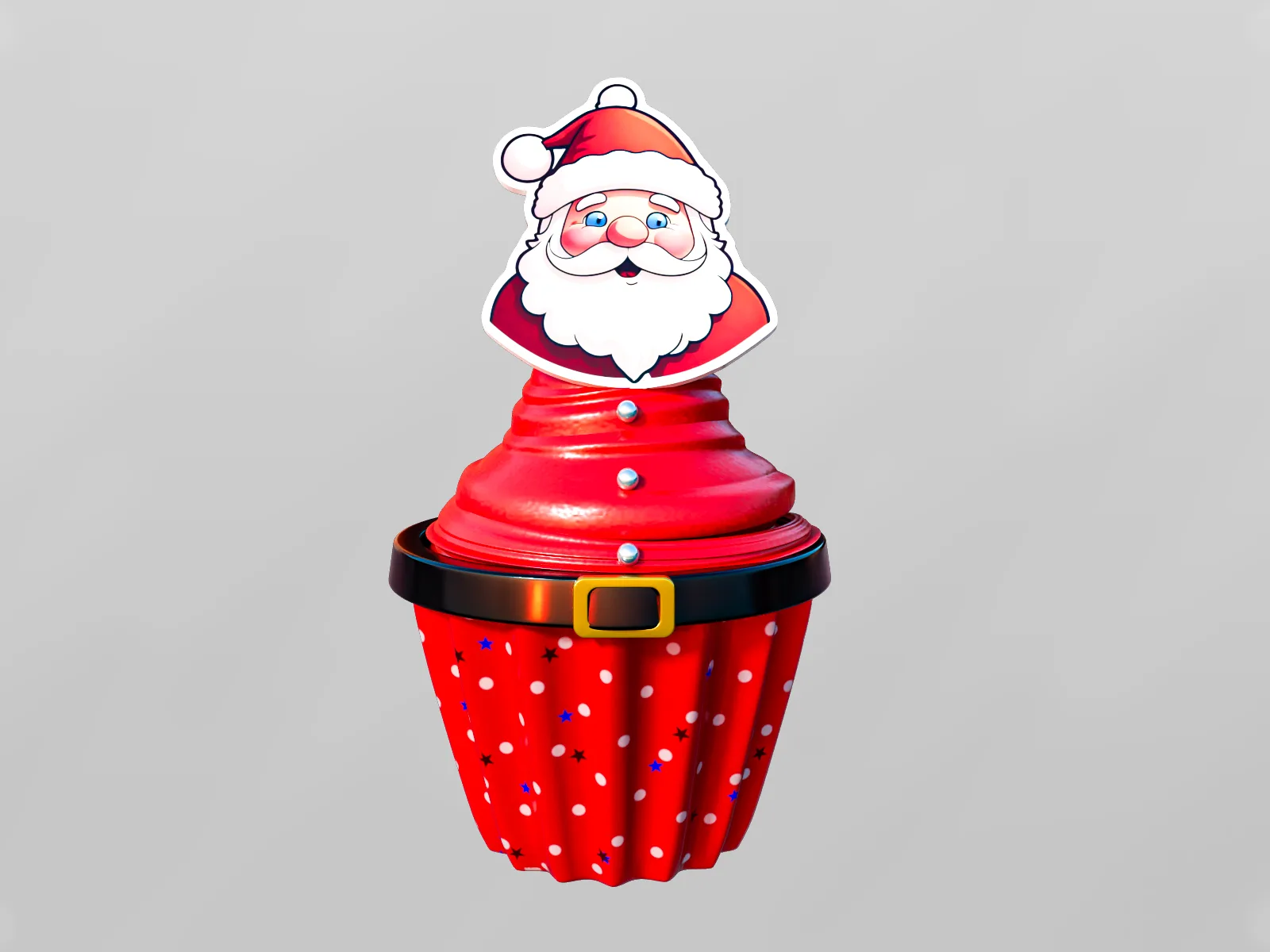 Christmas Cupcake 03 3D Model