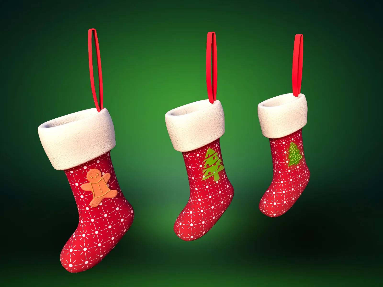 Christmas Socks 02 3D Model