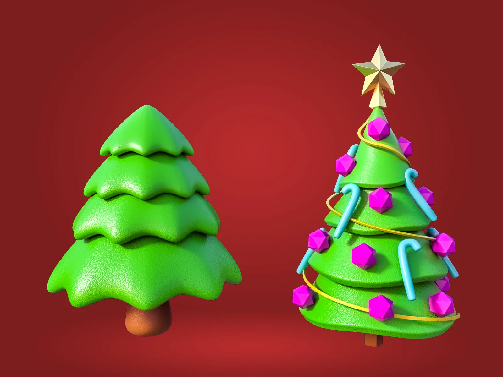 Christmas tree Set 03 3D Model