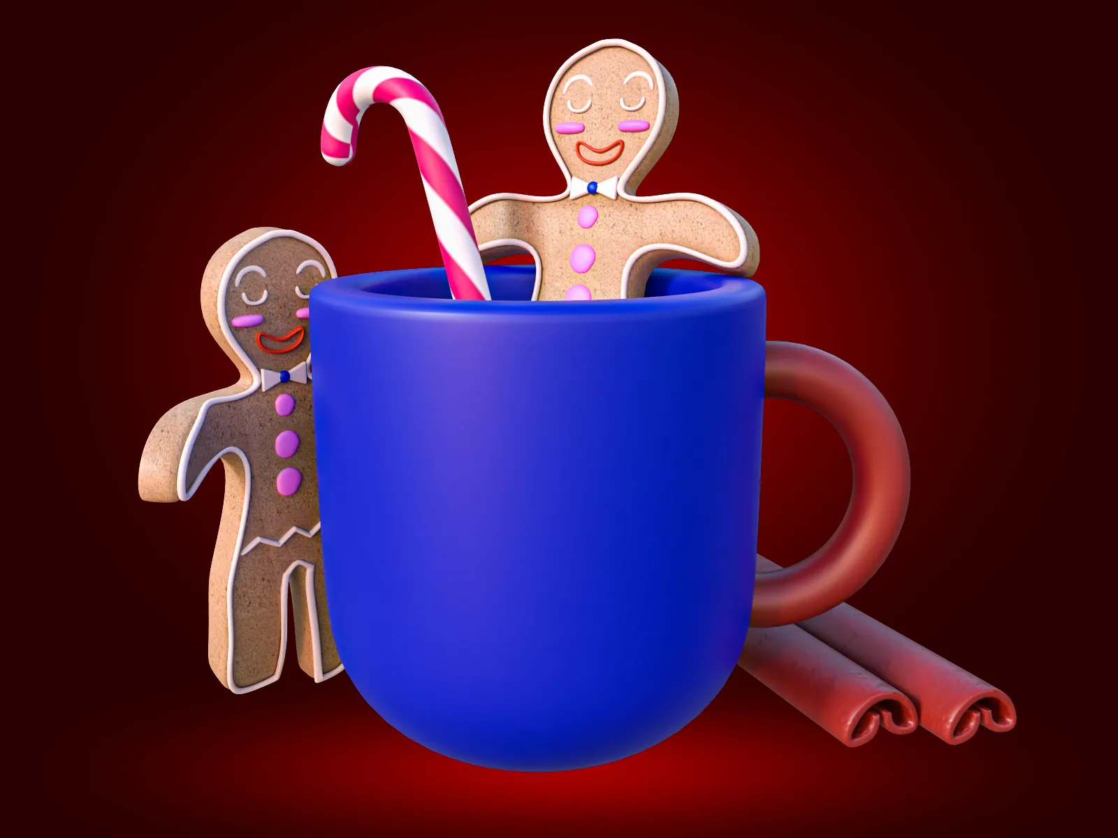 Dessert Cup With Gingerbread 3D Model