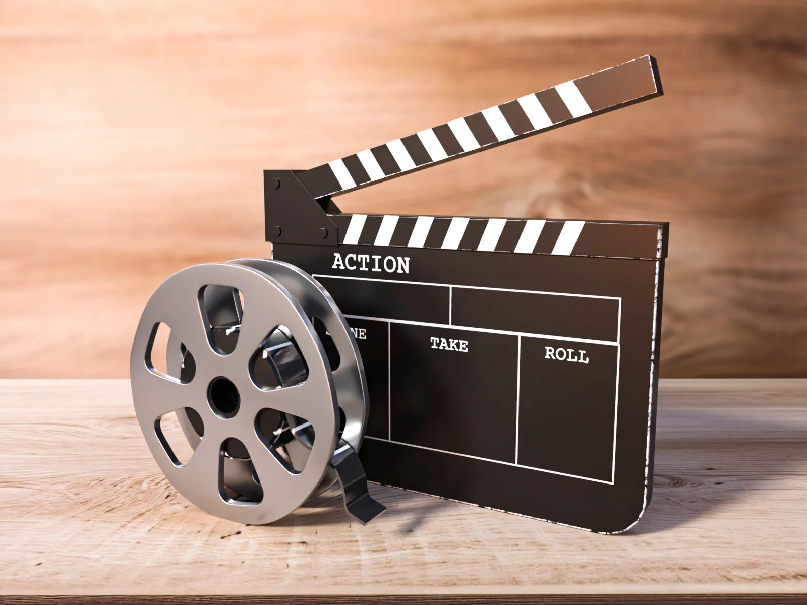 Film Reel And Clapperboard Set