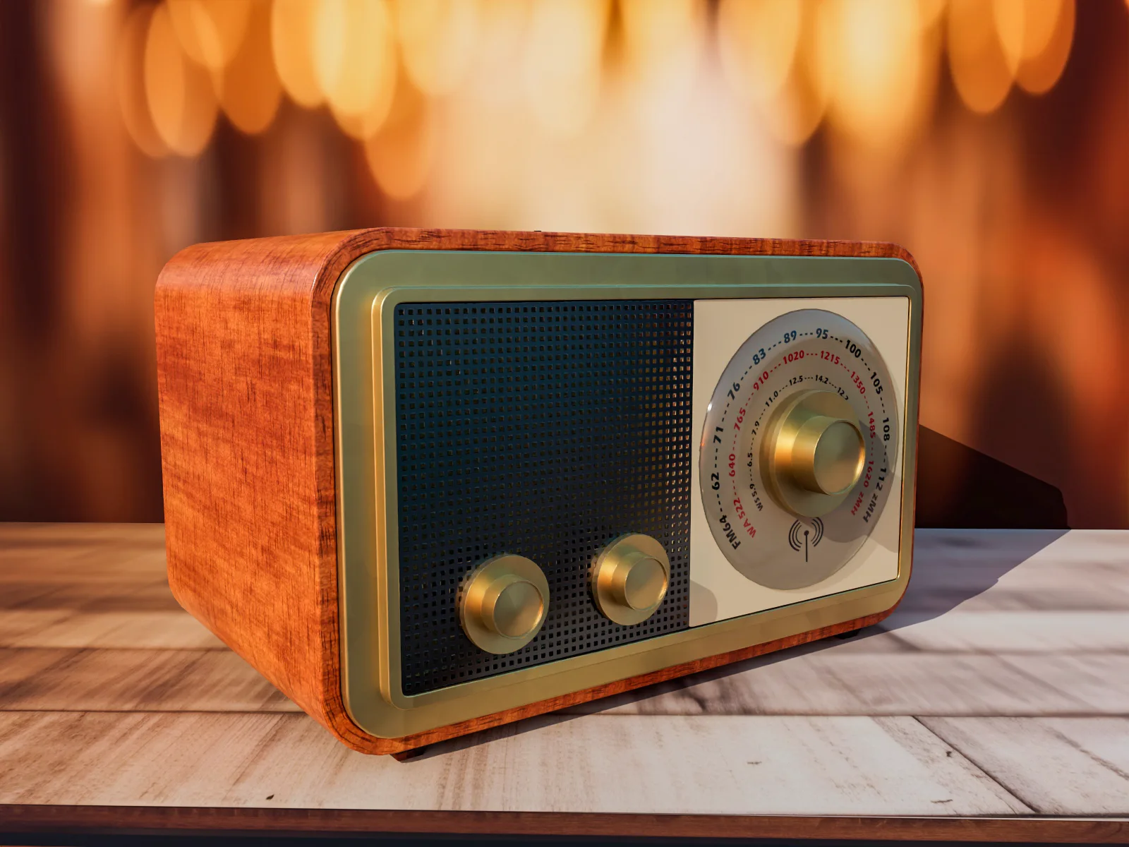 Golden Retro Radio