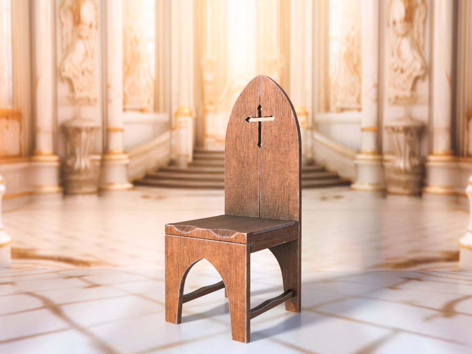 Medieval Chair 3D Model