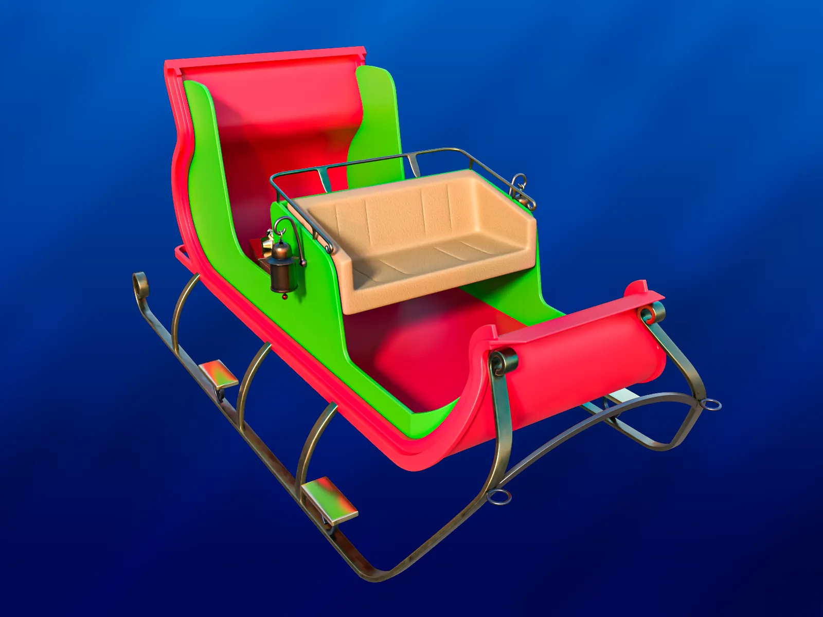 Santa Sleigh 10 3D Model