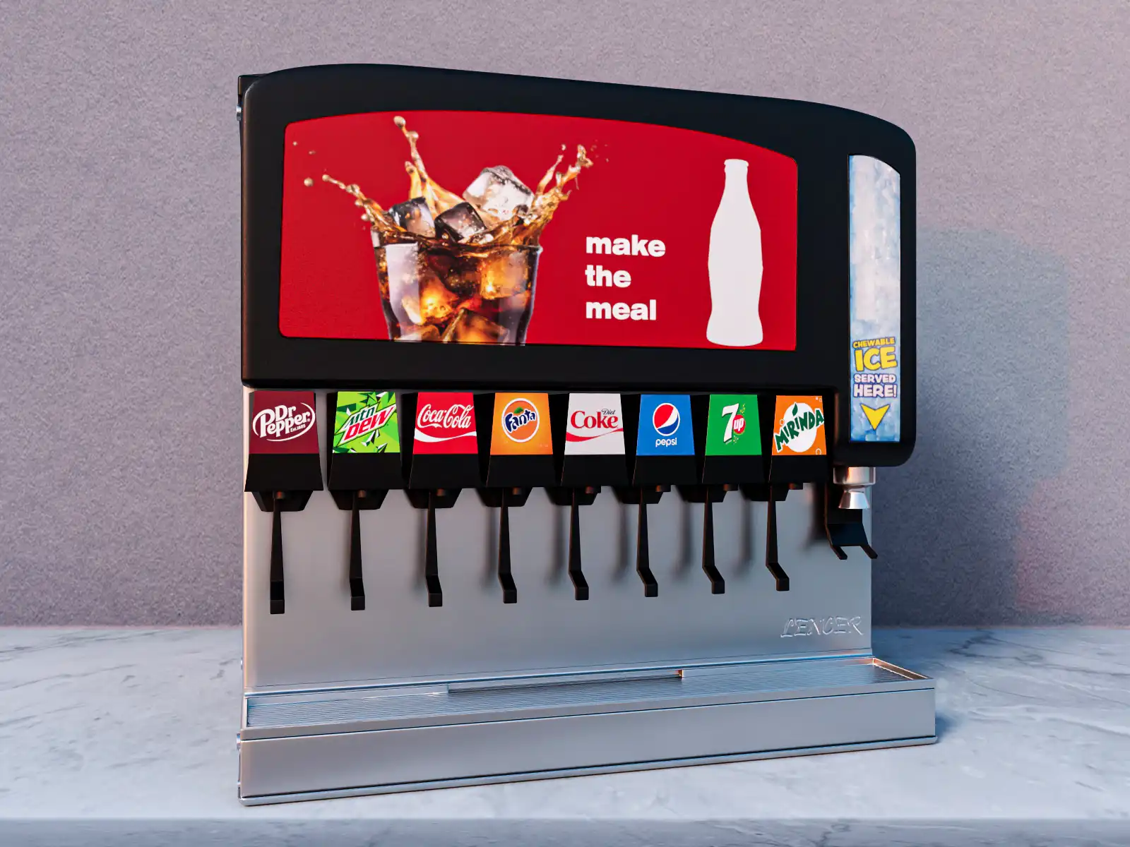 Soda Fountain Machine 3D Model