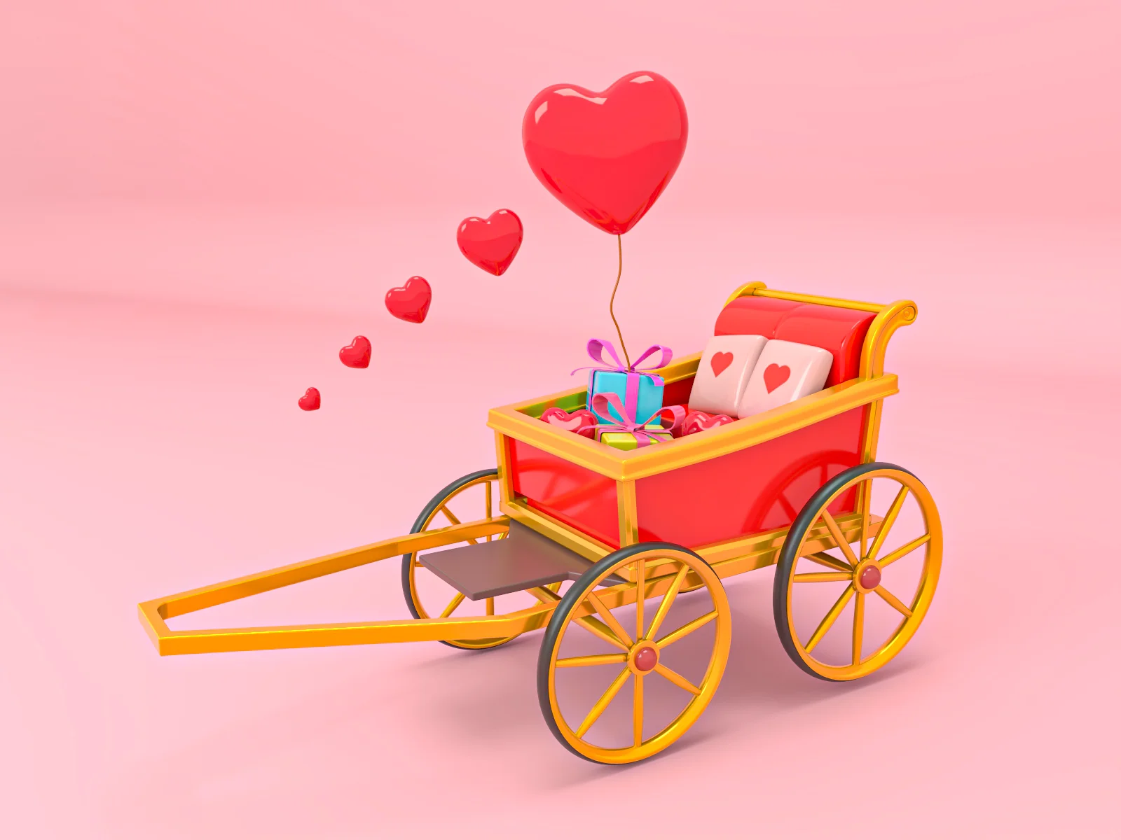 Valentine Heart Cart 3D Model