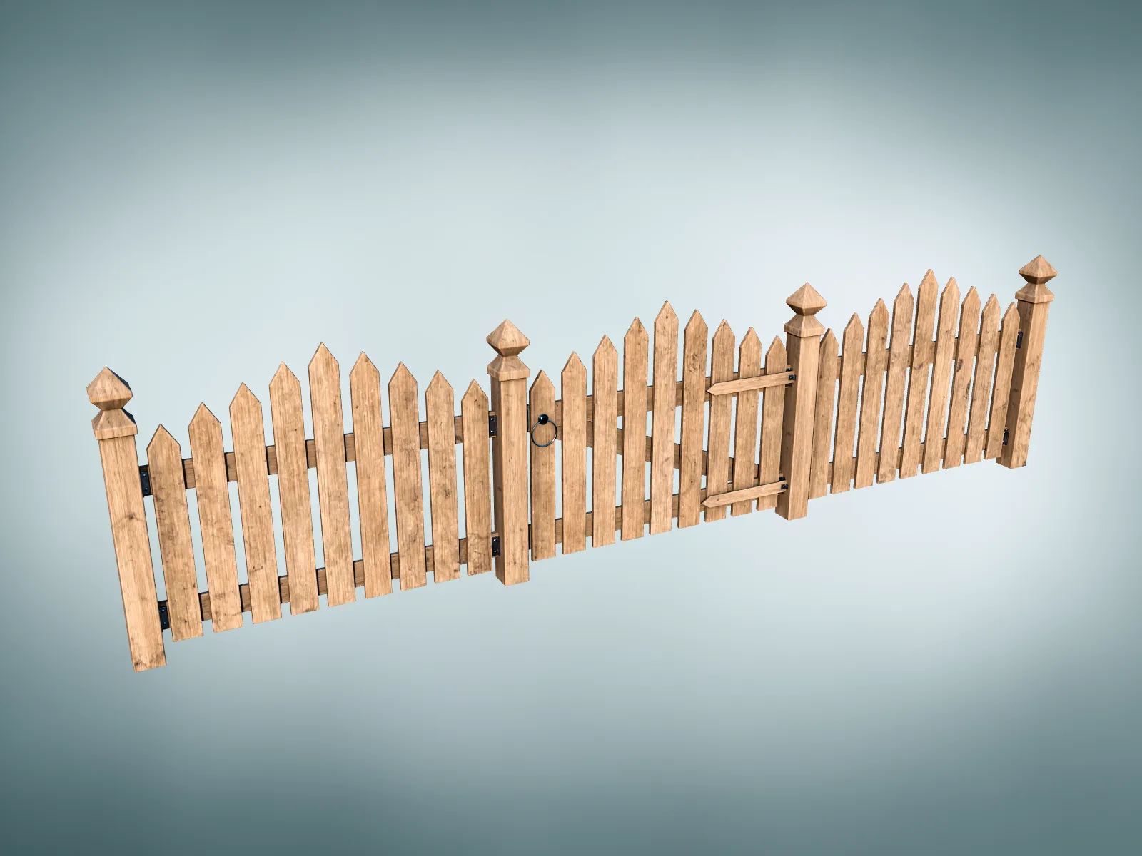 Wooden Fence 3D Model