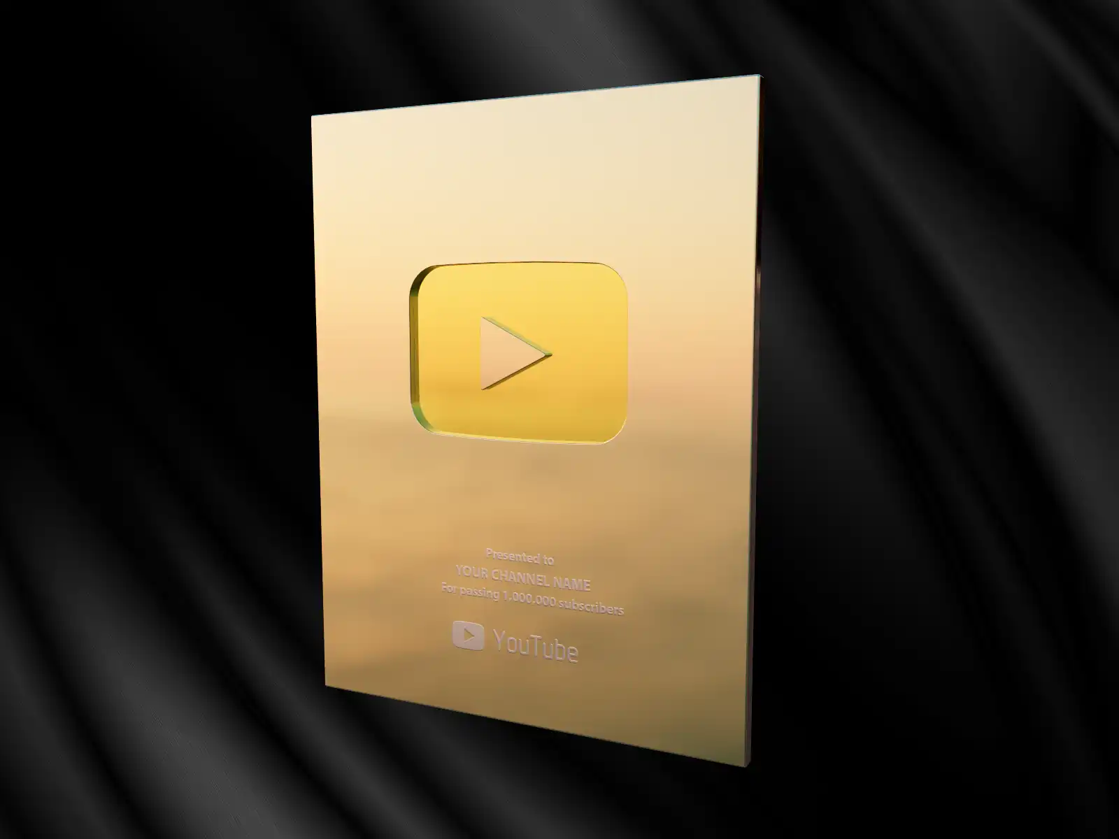 YouTube Gold Play Button 3D Model